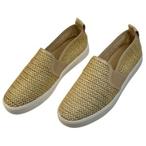 Vince Blair Natural Raffia Womens Slip On Sneakers Size 8M New $176